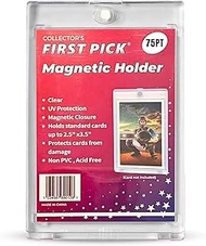 (1 Pack) 75PT Premium One Touch Magnetic Card Holder UV Protection - Ultra Clear - PVC Free - Tradin