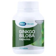 Mega We Care Ginkgo biloba ใบแปะก๊วย จิงโกะ บำรุงสมอง 60 แคปซูล