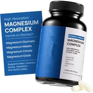 Magnesium Complex Capsules 90 Magnesium Capsules Vitamin B6/D3 + Zinc Magnesium Glycinate Supplement