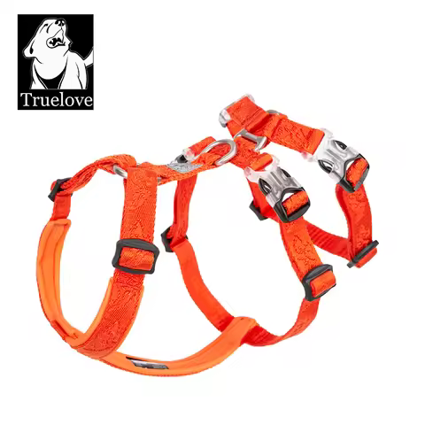 TRUELOVE Pet Harness Double-H Nylon Personalized Dog Harness NO PULL Reflective Breathable Adjustabl