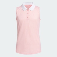 adidas กอล์ฟ เสื้อโปโลแขนกุด Ottoman Striped เด็ก สีชมพู IW7804