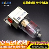 BAOF SMC Type Pneumatic Filter AF2000-02 Air Filter Vacuum Filter Manual Drainage