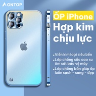 Ốp Lưng Viền Kim Loại Cho iPhone Mặt Lưng Nhám Đầm Tay Siêu Chống Sốc Chống Trơn Chống Rơi Đập Của i