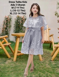 Dress Anak Perempuan Remaja Terbaru Full Brokat Mutiara Dress Talita Kids 7-14 Tahun Gaun Remaja Mod