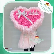 Bouquet of 99 premium scented wax roses wrapped in princess silk chiffon