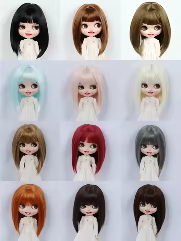 9-10 inch Blyth Qbaby Amydoll Wig Short Straight Collection Hair