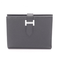 【二手】愛馬仕 Bearn 女士迷你對折皮夾，黑色皮革，全新未使用