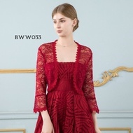 Maroon Women's Wedding Lace Bolero Cardigan Bww033