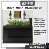 [Free Ship Guarantee Safety] 2ft 3ft 4ft 5ft 6ft Ultra CC Goldfish Aquascape Stream Fish Tank Aquarium Sump Set 超白金鱼草溪流缸