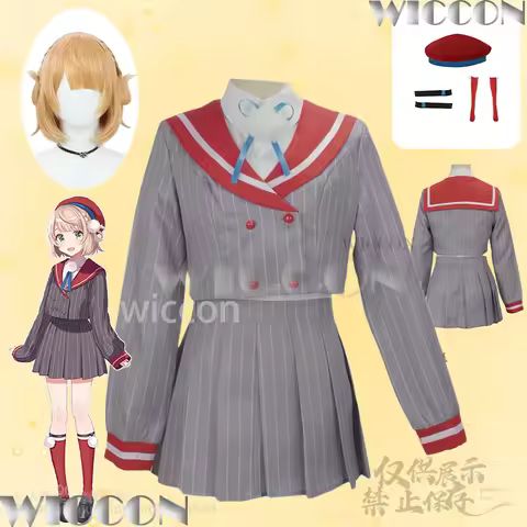 Holoolive Vtuber Cosplay Shigure Ui Anime Kawaii Uniform JK School Uniform Dress Lolita Hat Wig Comi