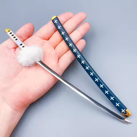 9.4in/24cm Roronoa Zoro Katana Metal Zoro Three Piece Sword Anime Ninja Knife Blade Mini Japanese Ka