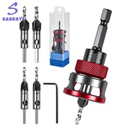 Wood Countersink Bit with Wrench 4PCS Four-Flute HSS M2 Tapered Drill Bits Plywood and MDF DIY for 8