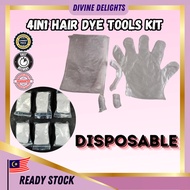 4in1 Disposable Hair Dye Tools Kit Hair Color Dying Rebonding Colour Ear Cap Cutting Cape Glove Ear 