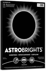 Astrobrights Color Cardstock, 65lb, 8 1/2 x 11, Eclipse Black, 100 Sheets - 2202401, (Pack of 2)