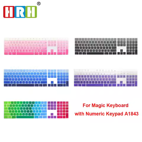 HRH Silicone Keyboard Cover Keypad Skin Protector US Layout For Apple Magic Keyboard with Numeric Ke