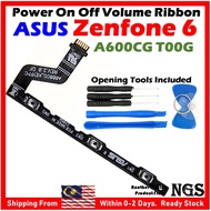Power On Off Volume Flex Cable Ribbon For ASUS Zenfone 6 A600CG T00G with Phone Opening Tools