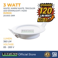 Luxmenn LED Inbow Downlight, H200 Series, 3 Watt, White & Yellow