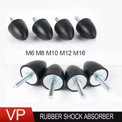 1/2/4Pcs VP Male-End Single Thread M6 M8 M10 M12 M16 Conical Pointed Rubber Shock Absorber Anti Vibr