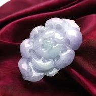 春帶彩翡翠牡丹花 | 天然緬甸玉翡翠A貨 | 送禮