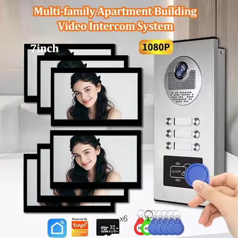 ANJIELO Tuya Smart 7-inch 1080P Video Intercom, Suitable for Multi-apartment Metal Doorbell Video In