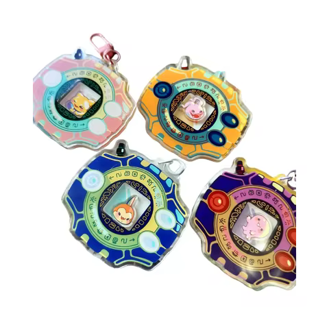 Digimon Shaker Acrylic Keychain Cute Q Version Lopmon Nyaromon Tokomon Yukimi Botamon Bag Pendant Gi