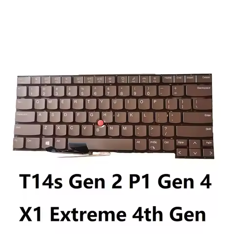 Gray/Black Laptop Keyboard For Lenovo For ThinkPad T14s Gen 2 P1 Gen 4 X1 Extreme 4th Gen English US