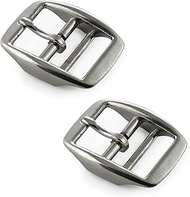 Belt Buckle Stainless Steel Set of 2, Silver Pin Buckle, Universal Clasp for Belts or Webbing up to 