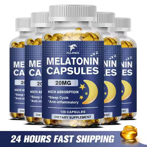 Melatonin 20mg, Sleep Dietary Supplement, 120 Strawberry Flavored Capsules, Contains Melatonin - Hea