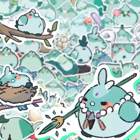 80pcs Genshin Impact Xiao Bird Stickers Gaming Peripherals self-adhesive Hand account wall and deskt