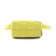 [二手] Bottega BOTTEGA VENETA腰包、腰包、卡式腰包、Maxi Intrecciato 668572、黃綠色皮革、Maxi Intrecciato 卡式迷你腰包