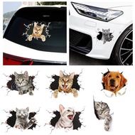 ZJ HOME Car Stickers 3d Simulation Cute Cat Personality Design Door Decoration Dogs Scratch Closing