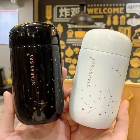 Starbucks Style Thermos Bottle - Starry Sky Mini 200ML Small Capacity Leakproof Coffee Mug 304 Stain