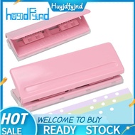 Adjustable 6-Hole Punch Metal Puncher-Non-Slip Base,with Ruler& Hole Guide for A4/A5/A6 Paper, 6-Rin