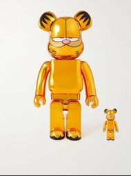 全新 Bearbrick 加菲貓 400%+100% 電鍍
