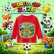 Brazil Brazil World Cup Brazil Brazil Brazil Long Sleeve Children's/ 2026 Cute Adorable Premium Cool