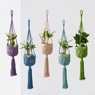 [in stock] New woven flower pot hanging net bag, cotton thread gardening green plant flower pot hang