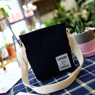 LIPANO Original กระเป๋าสะพายข้าง Canvas Bag ผู้หญิง มีสไตล์ นักเรียน ศิลปะ Small Bag Fresh Color Con