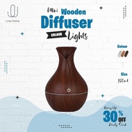 U.me Air Purifier 130ml Diffuser Mini Mist Dark Wood Grain Muji Style Car Grain Vase Ultrasonic Aroma Humidifier