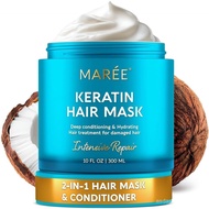 MAREEDeepConditioningHairMaskforDamagedHairTreatment–KeratinHairCareforHydratingGrowthRepairMoisturi