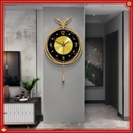 [Panda Bear] Clock Wall Clock Nordic Light Luxury Deer Head Decoration Living Room Wall Clock Creative Fashion Simple Clock Household Silent Clock Wall Clock Wall Watch