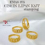 CINCIN LIPAN KAIT STAMPING EMAS TULEN 375 CN K1 BAJET EMAS 375 CN LIPAN PAHAT EMAS 375 SIMPLE FASHIO