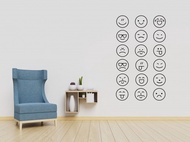 Emoji Logo Smile Happy Wall Decoration Sticker Art Design Easy Paste DIY Cafe Office Interior Kitche
