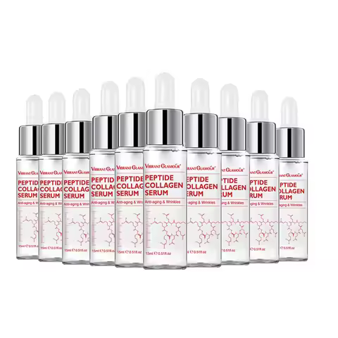 VIBRANT GLAMOUR 10PCS Peptide Collagen Face Serum Anti-Aging Moisturizing Remove Wrinkle Fine Lines 