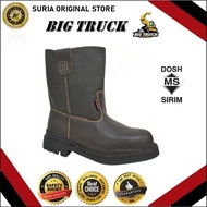 [SIRIM & DOSH] BIG TRUCK Men's HIGH CUT Leather Safety Shoes | Kasut Keselamatan STR8018