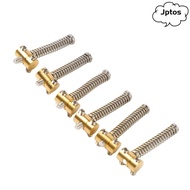 JPTOS 6pcs ​Telecaster Saddles, ​Electric Guitar Parts​ ​Tele Style​ Brass Saddles Set​, Brass ​Guit