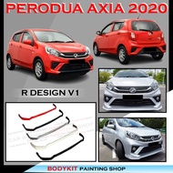 PERODUA AXIA 2020 R DESIGN V1 STYLE FRONT V LIP BUMPER LIP WITH PAINT/UNPAINT-MATERIAL PU GETAH BODY