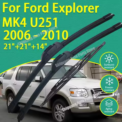 Front Rear Silicone Coating Wipers for Ford Explorer MK4 U251 2006 - 2010 Car Wiper Windshield Winds