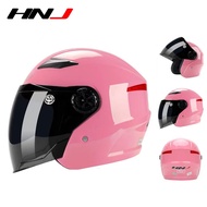 HNJ Motorcycle Helmet Half Cut Open Face (Suit All 56-62CM) Pink Adult Women Men