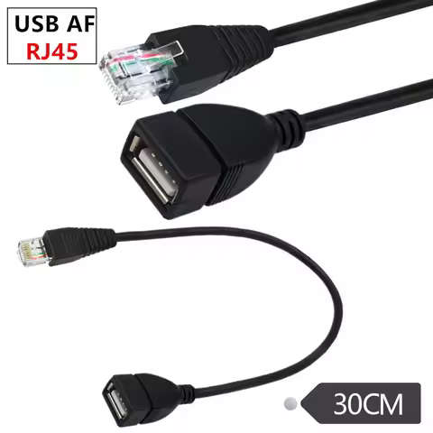 2pcs USB Female to RJ45 Male Ethernet Adapter Converter Cable Connector Network for Camera Router AD