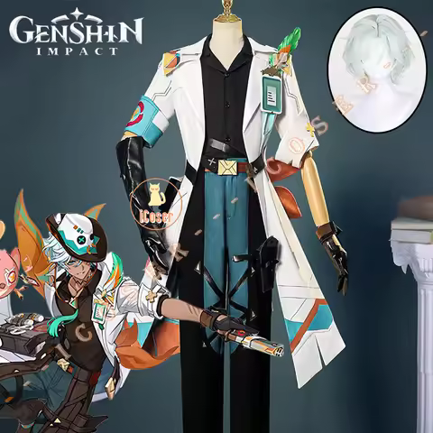 Genshin Impact Ifa Cosplay Costume Wig Uniform Hat Tlalocan Flower-Feather Clan Natlan Halloween Par